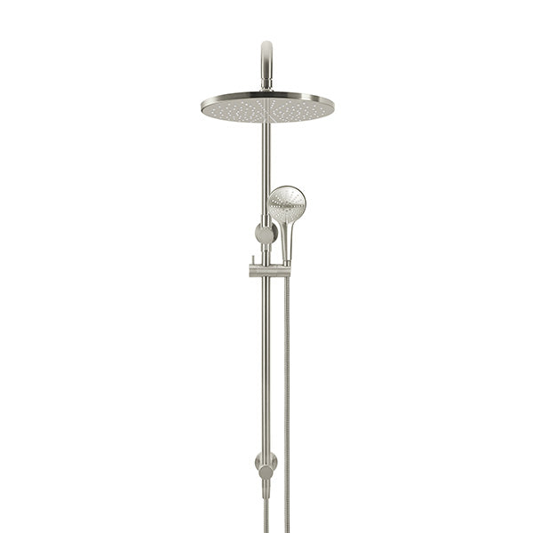 Meir Round Combination Shower Rail 300mm, 3 Function Hand Shower Brushed Nickel
