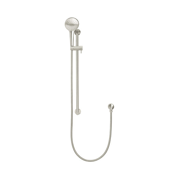 Meir Round 3 Function Rail Shower Brushed Nickel, front view - The Blue Space