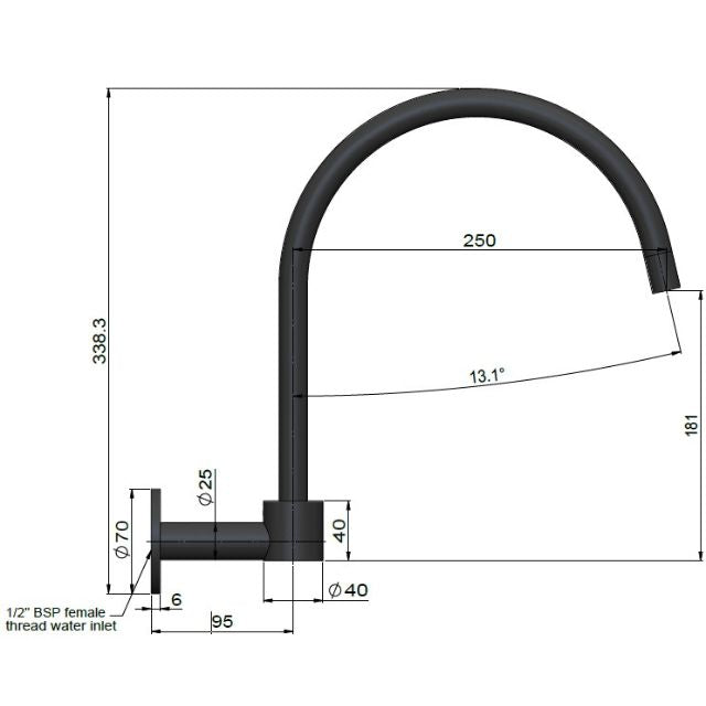 Meir Round High-Rise Swivel Wall Spout Chrome