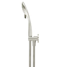 Meir Round 3 Function Hand Shower on Fixed Bracket Brushed Nickel side view - The Blue Space