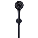 Meir Round 3 Function Hand Shower on Fixed Bracket Matte Black, front view - The Blue Space