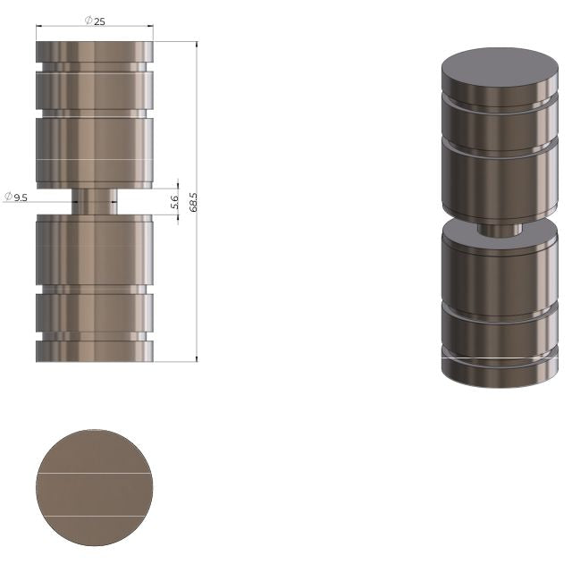 Meir Shower Door Round Handle Shadow