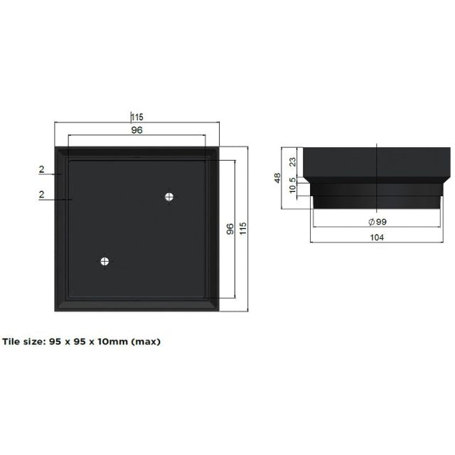 Meir Shower Waste with Tile Insert Brushed Nickel