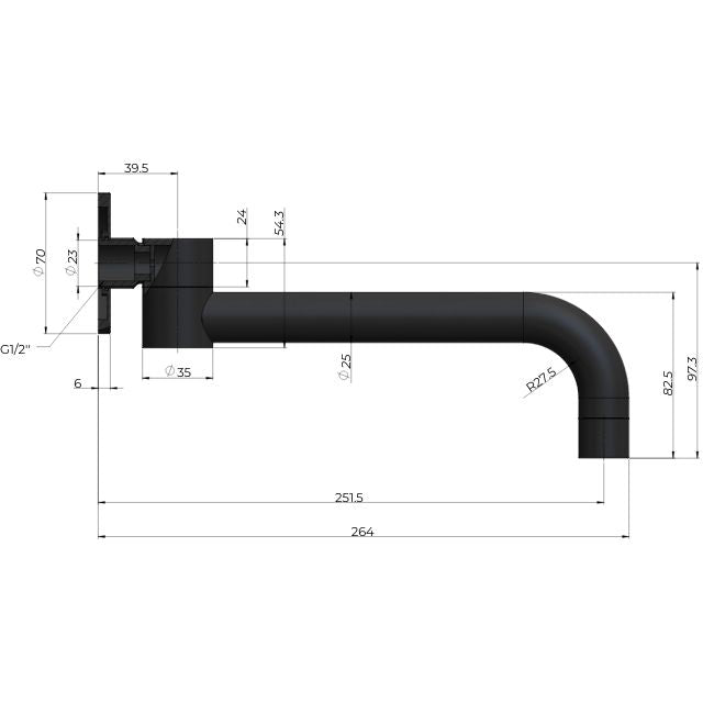 Meir Wall Swivel Spout Matte Black
