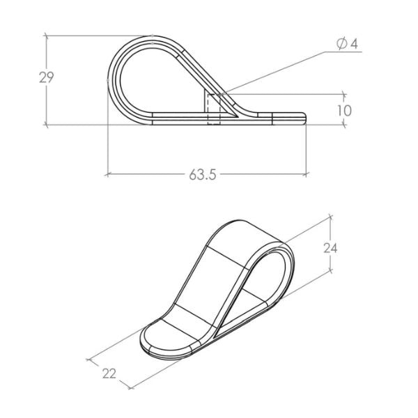 Momo Handles Belt Loop Knob Technical Drawing | The Blue Space