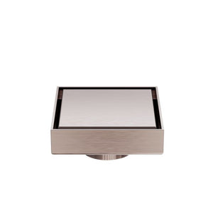 Nero 100mm Square Tile Insert Floor Waste 50mm Outlet Brushed Bronze