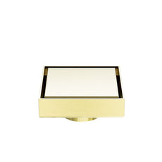 Nero 100mm Square Tile Insert Floor Waste 50mm Outlet Brushed Gold NRFW006BG - The Blue Space