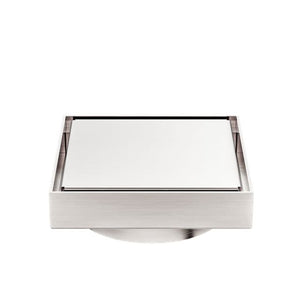Nero 130mm Square Tile Insert Floor Waste 100mm Outlet Brushed Nickel