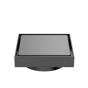 Nero 130mm Square Tile Insert Floor Waste 100mm Outlet Gun Metal