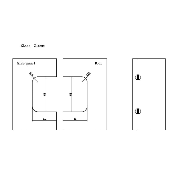 Nero 180 Degree Glass to Glass Shower Hinge - The Blue Space