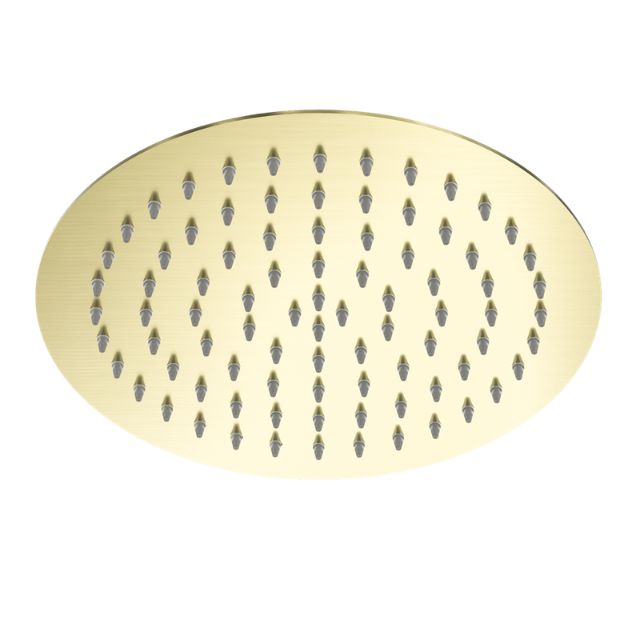 Nero 250mm Round Stainless Steel Shower Head Brushed Gold