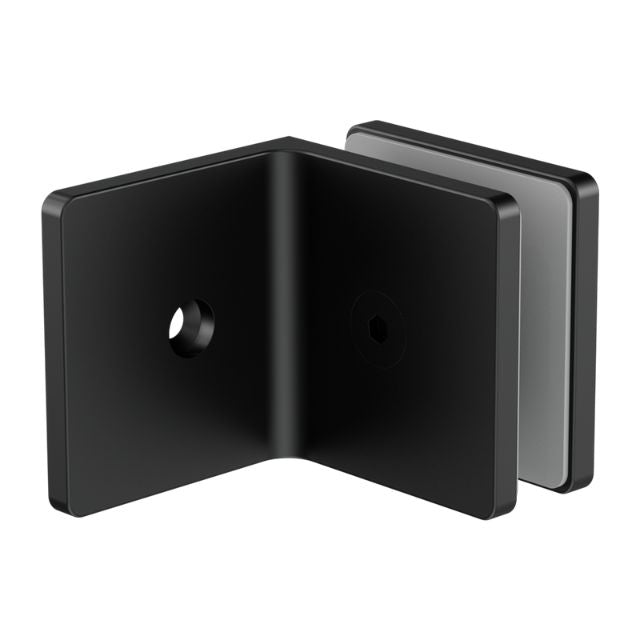 Nero 90 Degree Glass To Wall Bracket 10mm Glass Matte Black The Blue nero-90-degree-glass-to-wall-bracket-10mm-glass-matte-black-the-blue