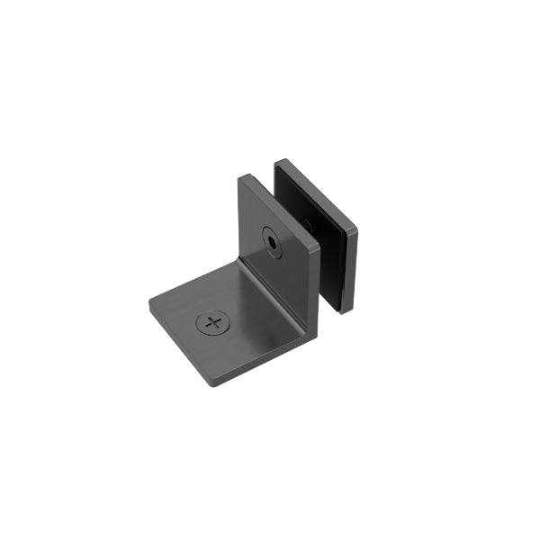 Nero 90 Degree Glass to Wall Bracket Gunmetal - The Blue Space