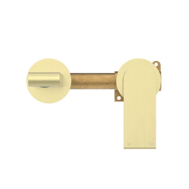 Buy Nero Bianca Wall Basin/Bath Mixer Separate Back Plate 187mm Brushed Gold NR321510EBG - The Blue Space