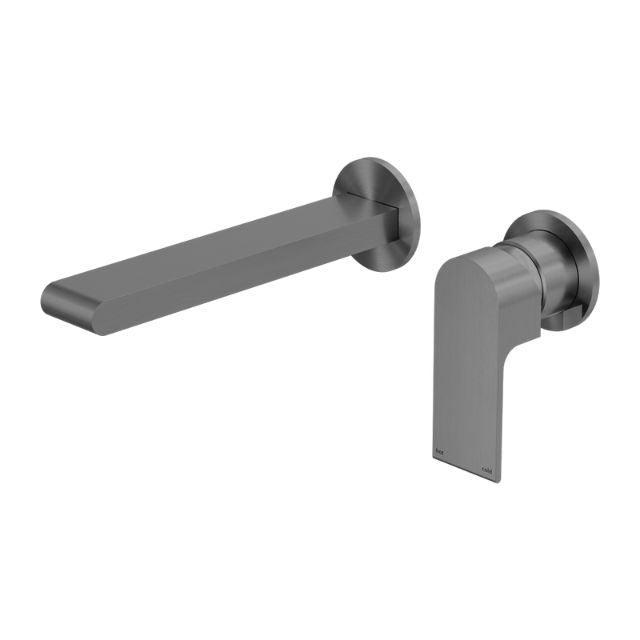 Nero Bianca Wall Basin/Bath Mixer Separate Back Plate 230mm Gun Metal NR321510FGM - The Blue Space