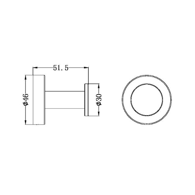 Nero Classic Robe Hook Brushed Nickel