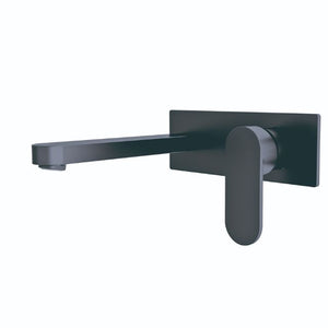 Nero Ecco Wall Basin/Bath Mixer Matte Black