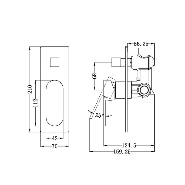 Nero Ecco Shower Mixer With Divertor Chrome