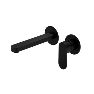 Nero Ecco Wall Basin/Bath Mixer Separate Back Plate Matte Black