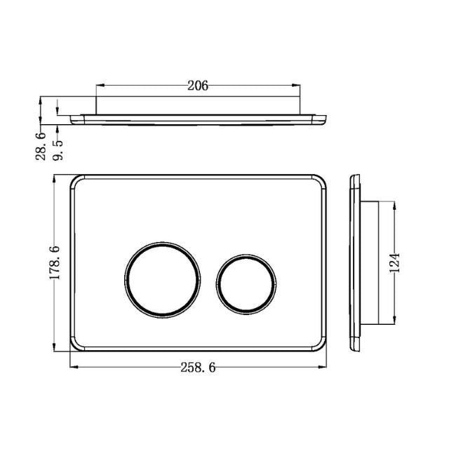 Nero In Wall Toilet Push Plate - Graphite