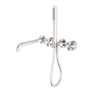 Nero Kara Progressive Shower System Separate Plate With Spout 230mm Brushed Nickel