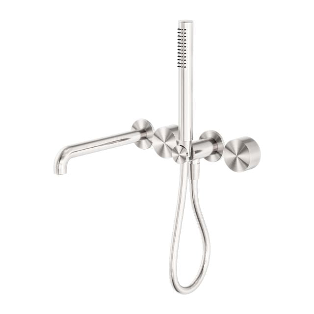 Nero Kara Progressive Shower System Separate Plate With Spout 230mm Brushed Nickel
