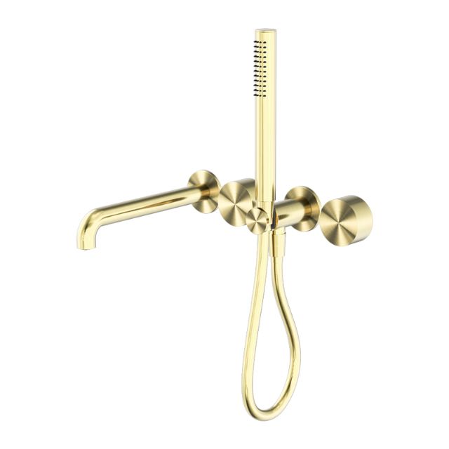 Nero Kara Progressive Shower System Separate Plate With Spout 250mm Brushed Gold