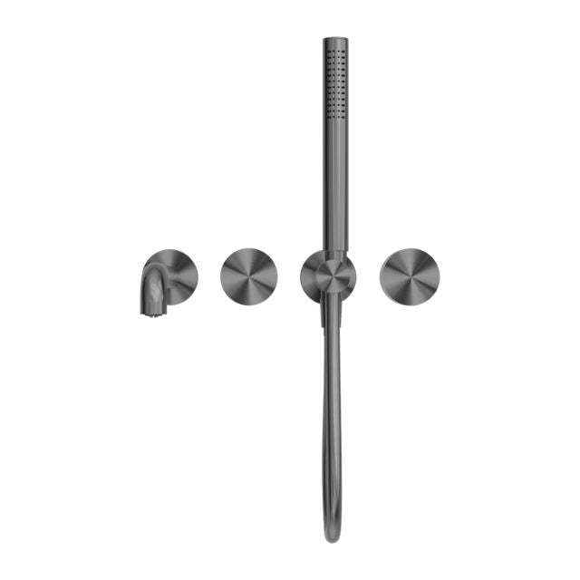 Nero Kara Progressive Shower System Separate Plate With Spout 250mm Gun Metal