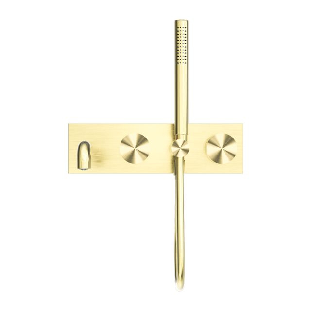 Nero Kara Progressive Shower System With Spout 250mm Brushed Gold