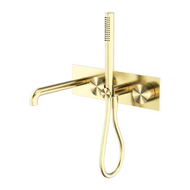 Nero Kara Progressive Shower System With Spout 250mm Brushed Gold