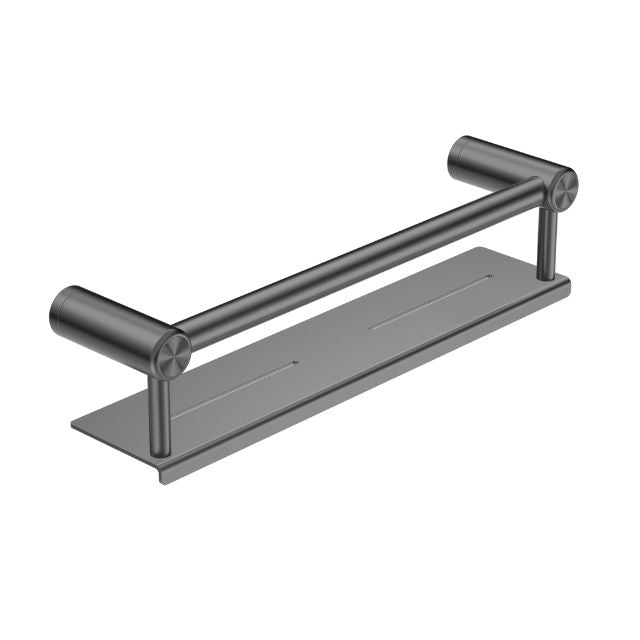 Nero Mecca Care 25mm Grab Rail With Shelf 450mm Gunmetal