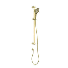 Nero Mecca Care 32mm Grab Rail and Adjustable Shower Rail Set 900mm Brushed Gold NRCS005BG - The Blue Space