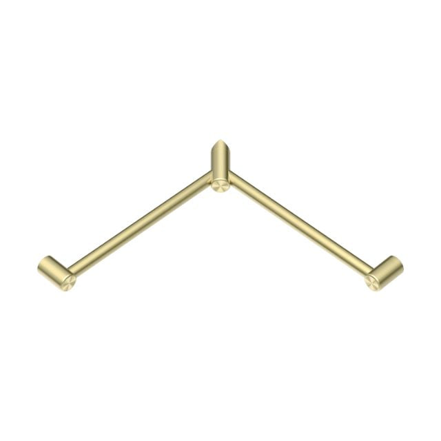 Nero Mecca Care 32mm Wrap Around Corner Grab Rail 600x600mm Brushed Gold