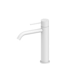 Nero Mecca Mid Tall Basin Mixer Matte White - NR221901EMW - The Blue Space