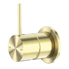 Nero Mecca Shower Mixer with 60mm Plate and Handle Up in Brushed Gold NR221911JBG - The Blue Space