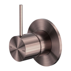 Nero Mecca Shower Mixer Handle Up 80mm Plate Brushed Bronze