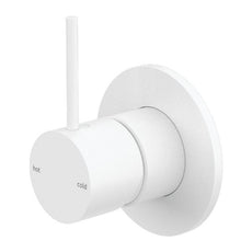 Nero Mecca 80mm Shower Mixer Handle Up in Matte White NR221911BMW - The Blue Space