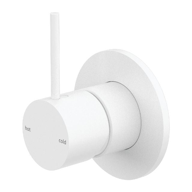 Nero Mecca 80mm Shower Mixer Handle Up in Matte White NR221911BMW - The Blue Space