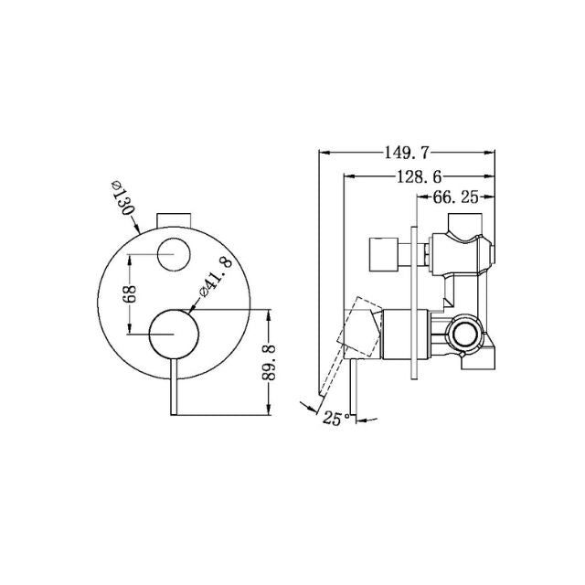 Nero Mecca Shower Mixer With Diverter Brushed Bronze
