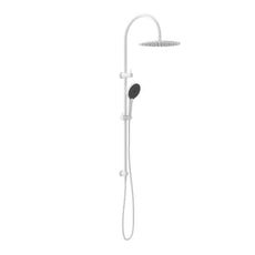 Nero Mecca Twin Shower With Air Shower II Matte White - NR221905HMW - The Blue Space