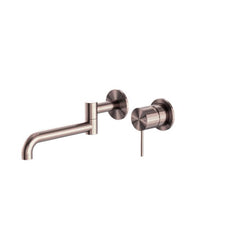 Nero Mecca Wall Basin/Bath Mixer Set with Swivel Spout Length 225mm in Brushed Bronze NR221910RBZ - The Blue Space