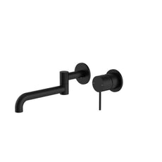 Nero Mecca Wall Basin/Bath Mixer Set with Swivel Spout Length 225mm in Matte Black NR221910RMB - The Blue Space
