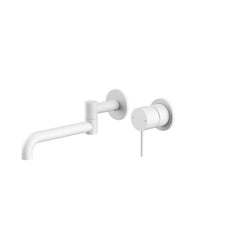 Nero Mecca Wall Basin/Bath Mixer Set with Swivel Spout Length 225mm in Matte White NR221910RMW - The Blue Space