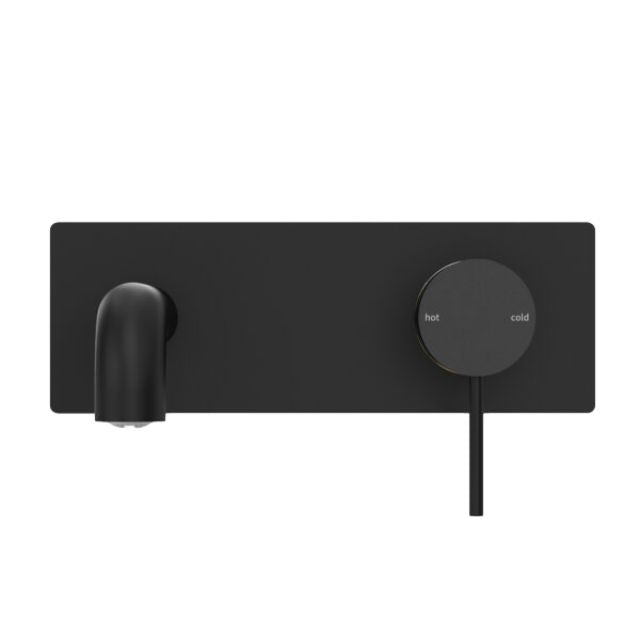 Front Nero Mecca Wall Basin Mixer 260mm Spout Matte Black - NR221910a260MB - The Blue Space