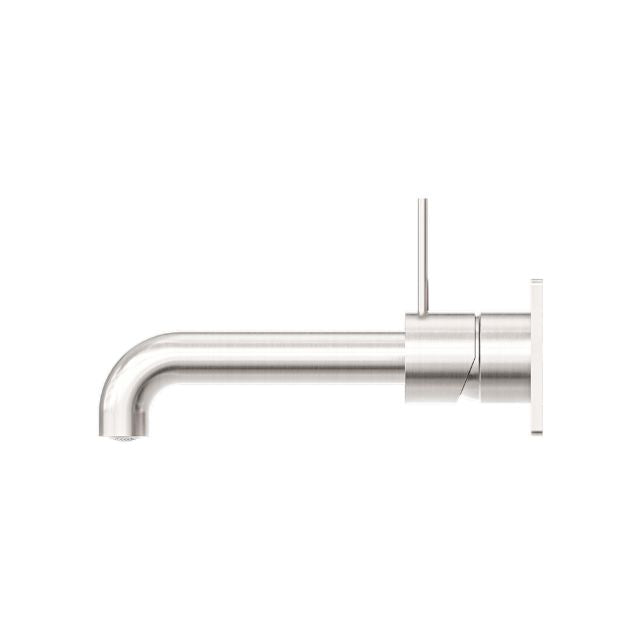 Nero Mecca Wall Basin/Bath Mixer Handle Up 120mm Brushed Nickel