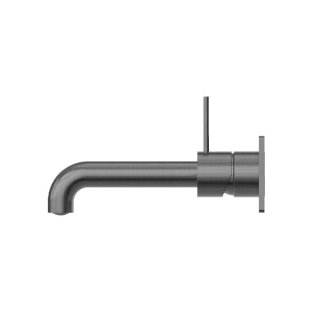 Buy Nero Mecca Wall Basin Mixer Handle Up 120mm Spout Gun Metal - NR221910b120GM - The Blue Space