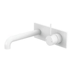 Nero Mecca Wall Basin/Bath Mixer Handle Up 120mm Matte White