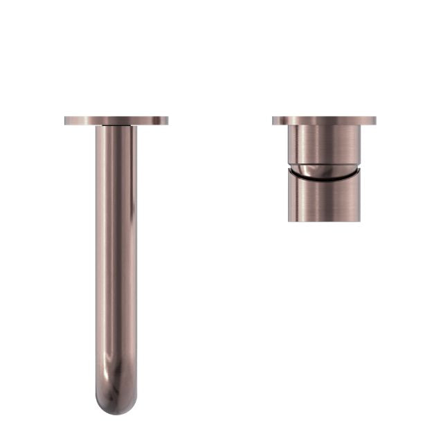 Find Nero Mecca Wall Basin Mixer Separate Backplate 120mm Spout Brushed Bronze - NR221910C120BZ - The Blue Space