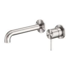 Nero Mecca Wall Basin Mixer Sep BP 120mm Spout Brushed Nickel - NR221910C120BN - The Blue Space
