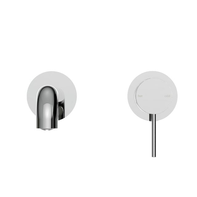 Nero Mecca Wall Basin/Bath Mixer Separate Back Plate 120mm Chrome